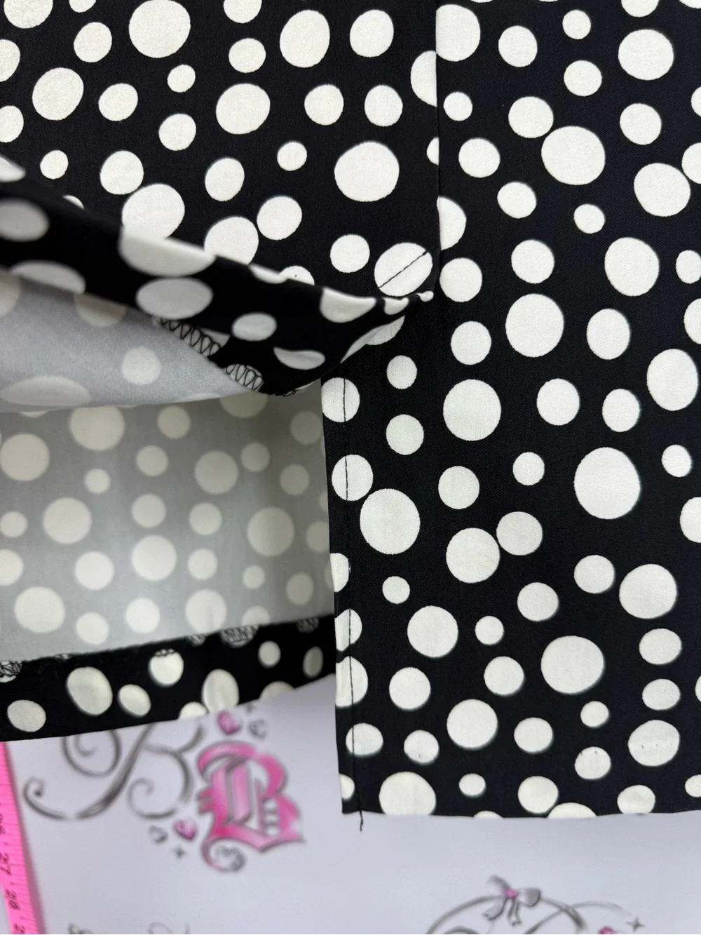 Lily Morgan skirt pencil dotted white black Polka Dot Black Pencil Skirt - Picture 6 of 12